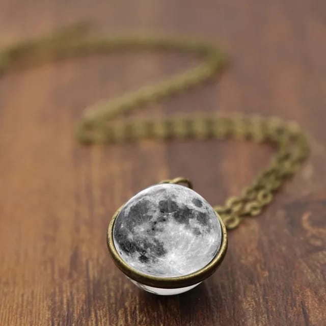 Reversible Glass Moon Necklace