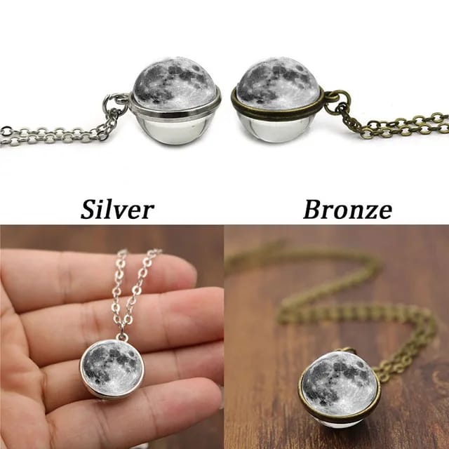 Reversible Glass Moon Necklace